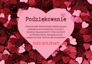 Podziękowanie - Pomoc dla  Powodzian