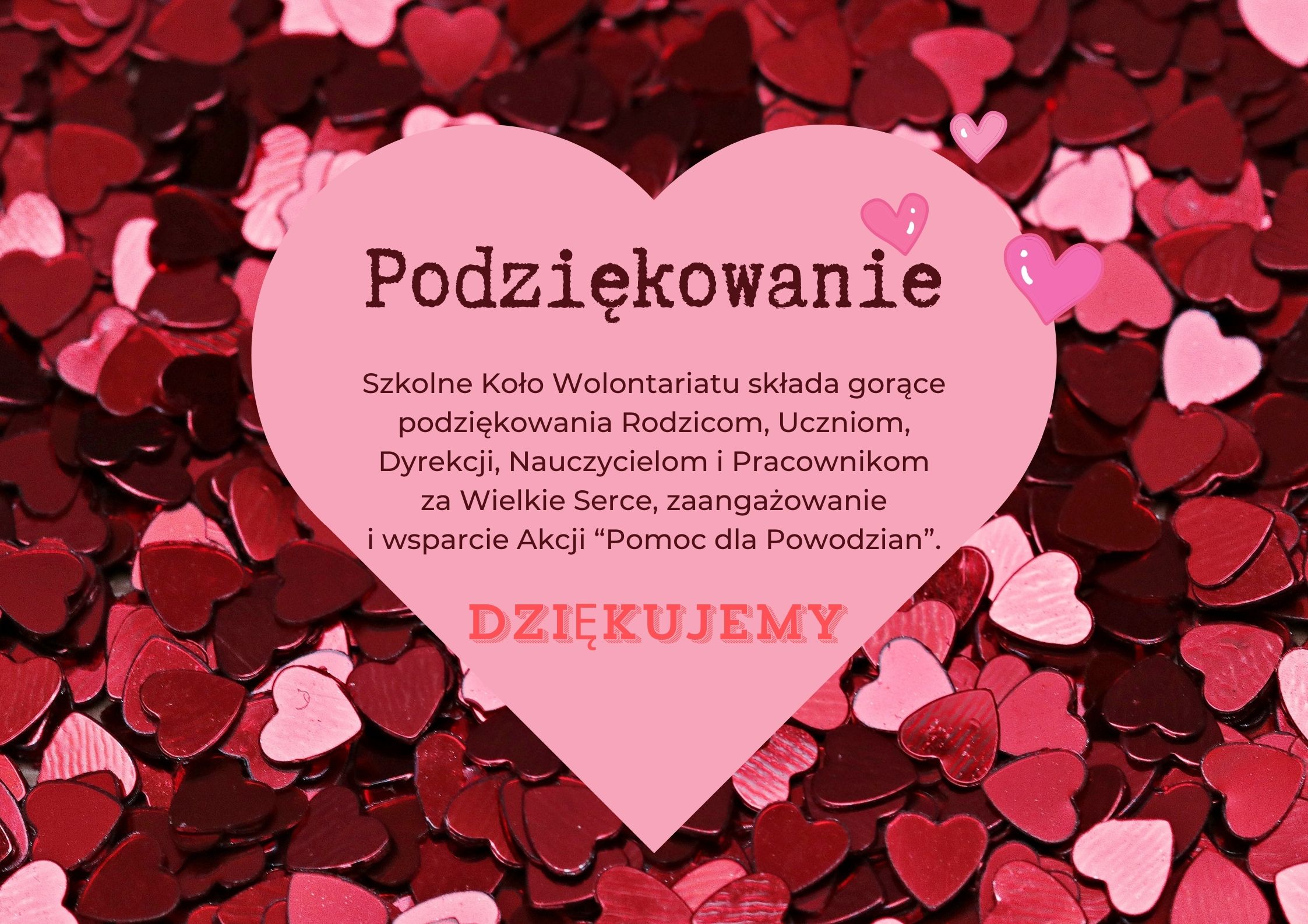 Podziękowanie - Pomoc dla  Powodzian