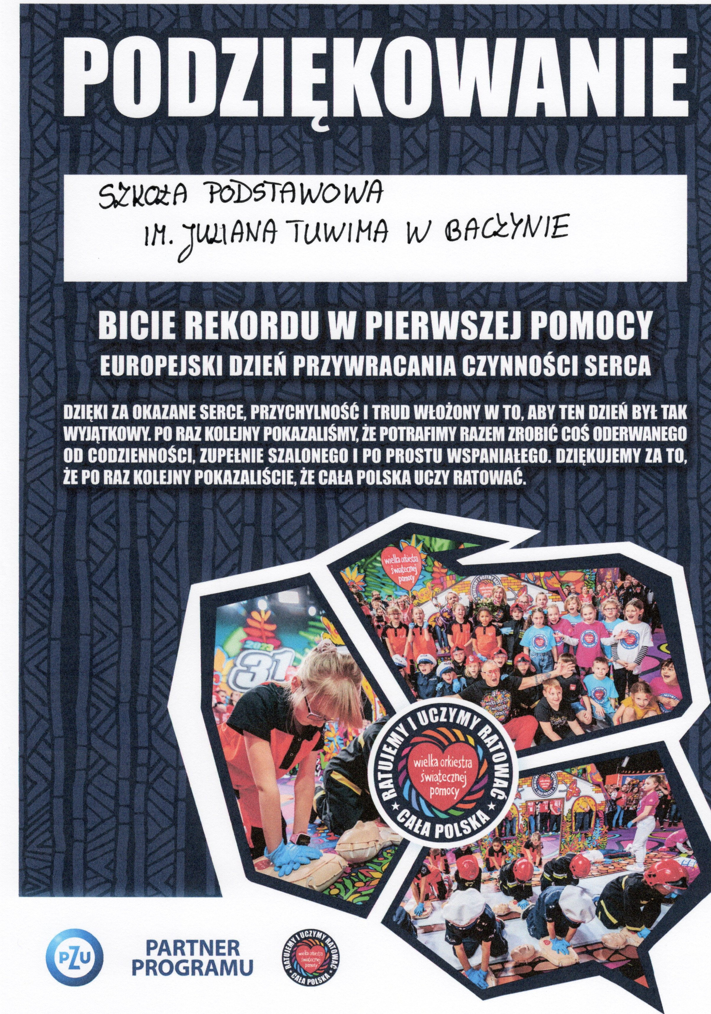 PODZIĘKOWANIE