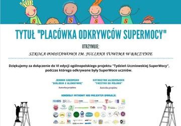 Podziękowanie - Tydzień Uczniowskiej Supermocy