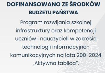 Dofinansowanie w ramach programu „Aktywna tablica” - 2024