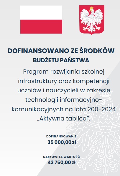 Dofinansowanie w ramach programu „Aktywna tablica” - 2024