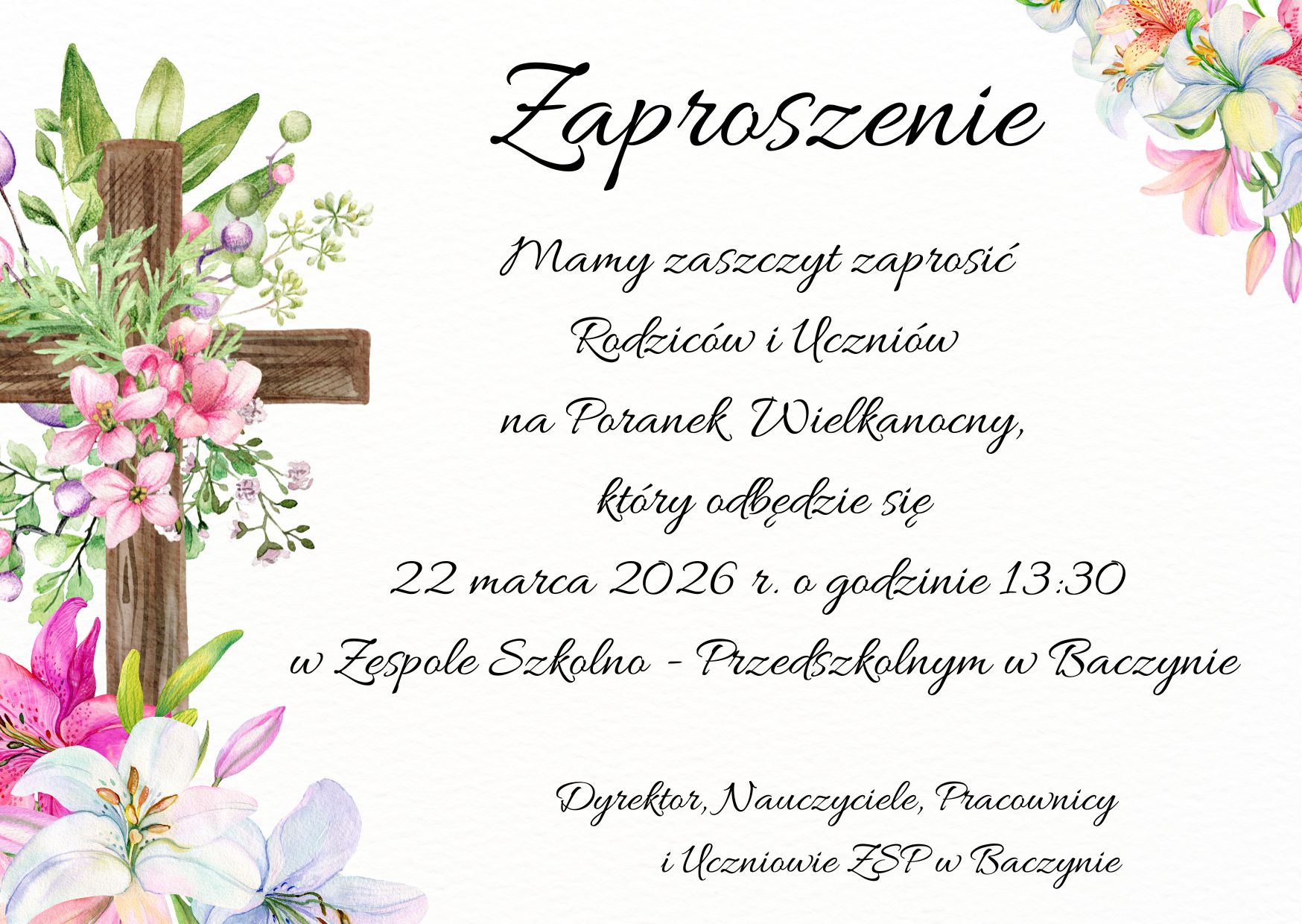 Zaproszenie na Poranek Wielkanocny