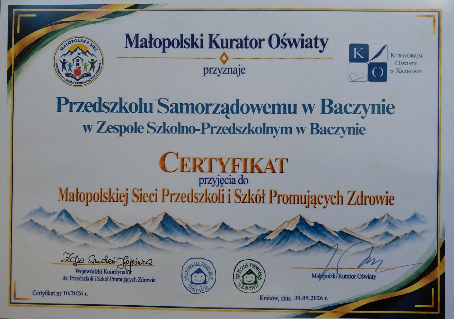 🌿🍎 Wspaniałe wyróżnienie dla naszego przedszkola! 🏆💚